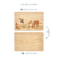 Watercolour chopping board with All of the animals from around the farm. 