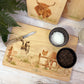 Watercolour chopping board with All of the animals from around the farm. 