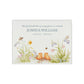 Luxury solid wooden white painted Flower Garden with children's wellies in several colour options on Branches watercolour illustration our urns and Caskets for displaying or burying ashes. Customisable and can be personalised. Perfect funeral memory keepsake urn, for storing ashes for humans and pets coping with baby loss 