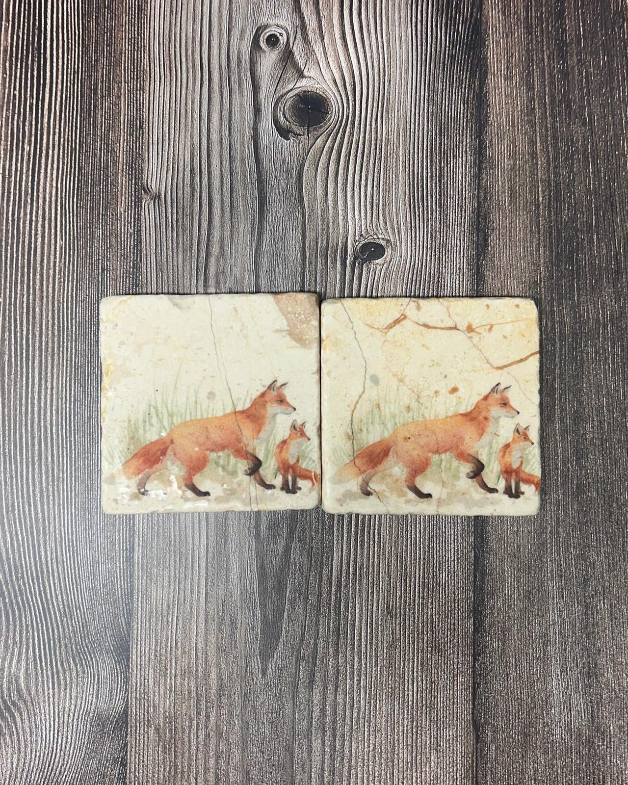 The Faithful Fox Coasters Set of 2 **Almost gone** SECONDS 2