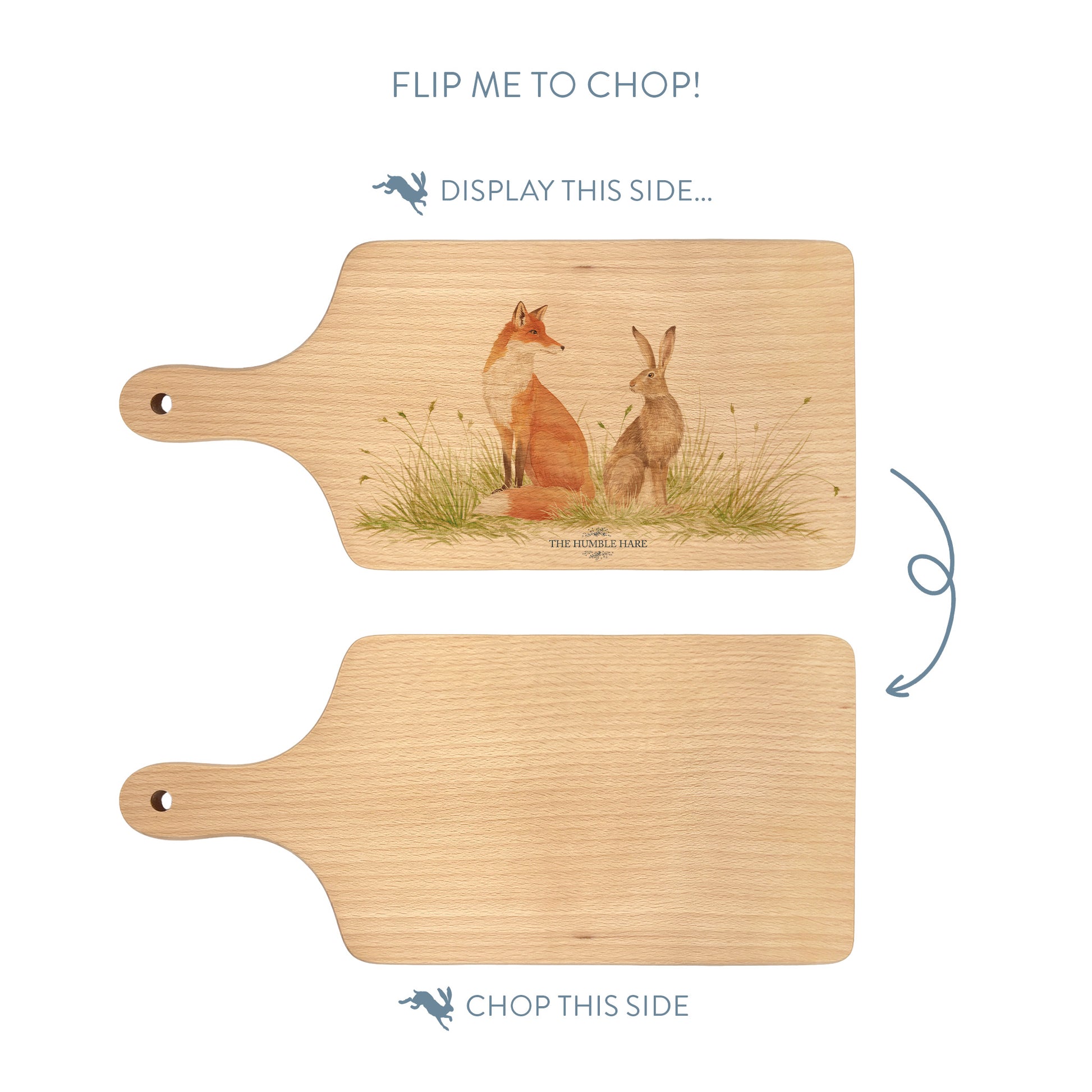Fox and Hare wooden chopping board 