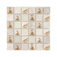 Individual mosaic wall tile decorated with a watercolour Fox design