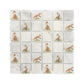Individual mosaic wall tile decorated with a watercolour Fox design