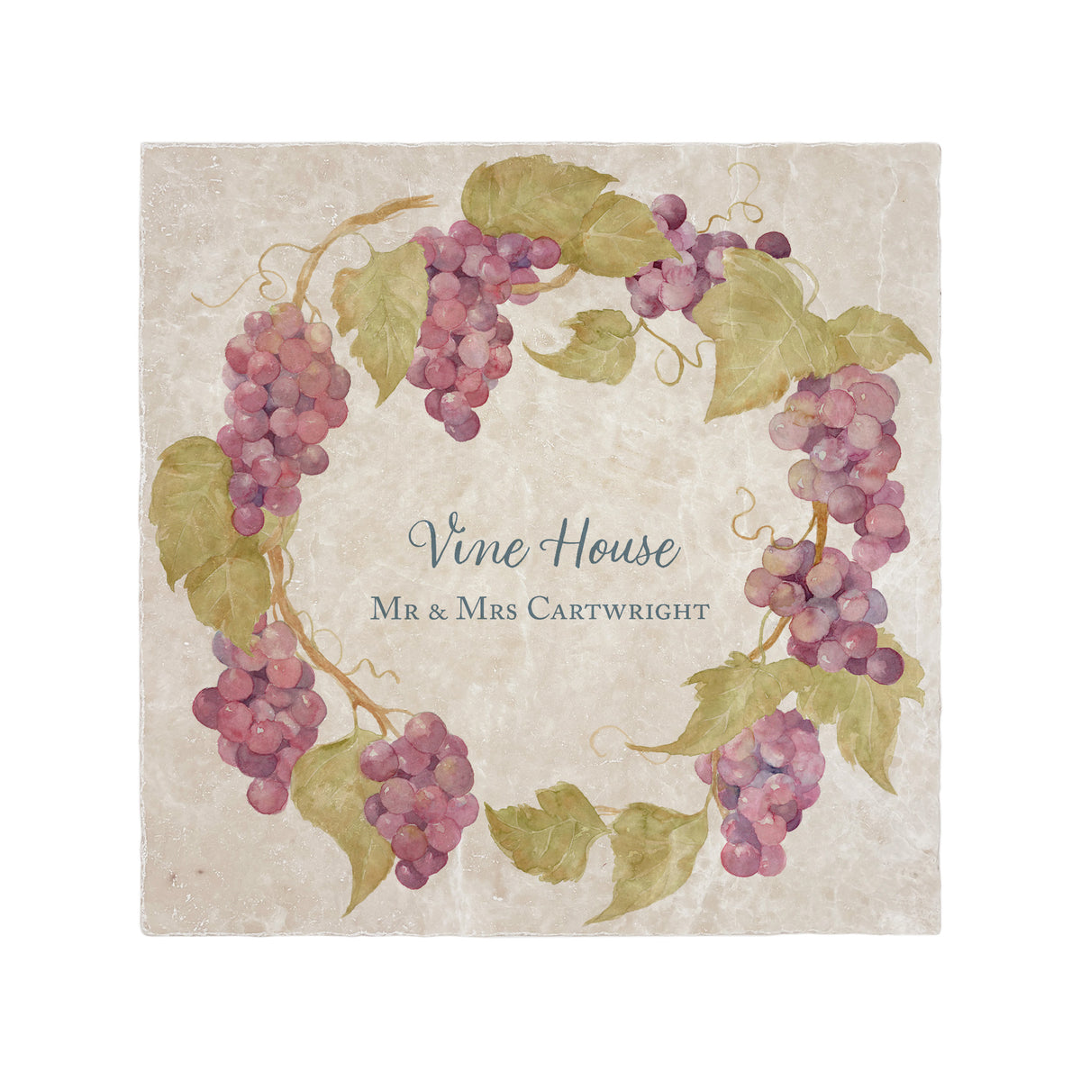 Wreath style personalised Splashback tile make it your own with your own text. 