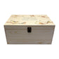 Wooden box with a lid featuring an illustration of  Garden Birds on a wooden background Perfect funeral memory keepsake box, for storing ashes, order of service, flowers, pictures.