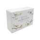Luxury solid wooden white painted Garden Birds on Branches watercolour illustration our urns and Caskets for displaying or burying ashes. Customisable and can be personalised. Perfect funeral memory keepsake urn, for storing ashes for humans and pets