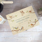 Wooden box with a lid featuring an illustration of  Garden Birds on a wooden background Perfect funeral memory keepsake box, for storing ashes, order of service, flowers, pictures.