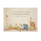 Wooden box with a decorative lid featuring illustrations of a Garden Scene available with personalising your colour wellies, perfect for mum, daughter, nan, sister and Grandad, Perfect funeral memory keepsake box, for storing ashes, order of service, flowers. capturing your loved ones favourite hobby