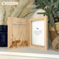 Memorial Solid Oak Photo Frame, personalise with your own message or select from our drop down selection. handmade watercolour paintings, this design features a fishing scene for the fishing lover, Perfect for Grandad, Dad, Uncle, Brother
