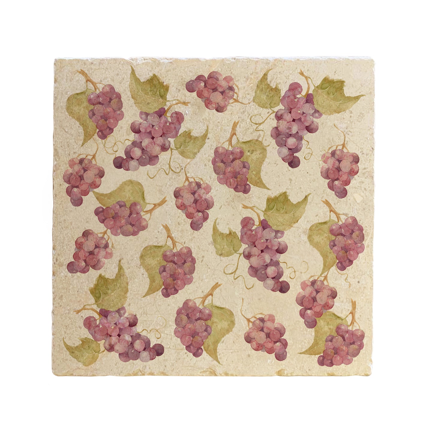 A large multipurpose marble platter with a watercolour grape vine pattern.