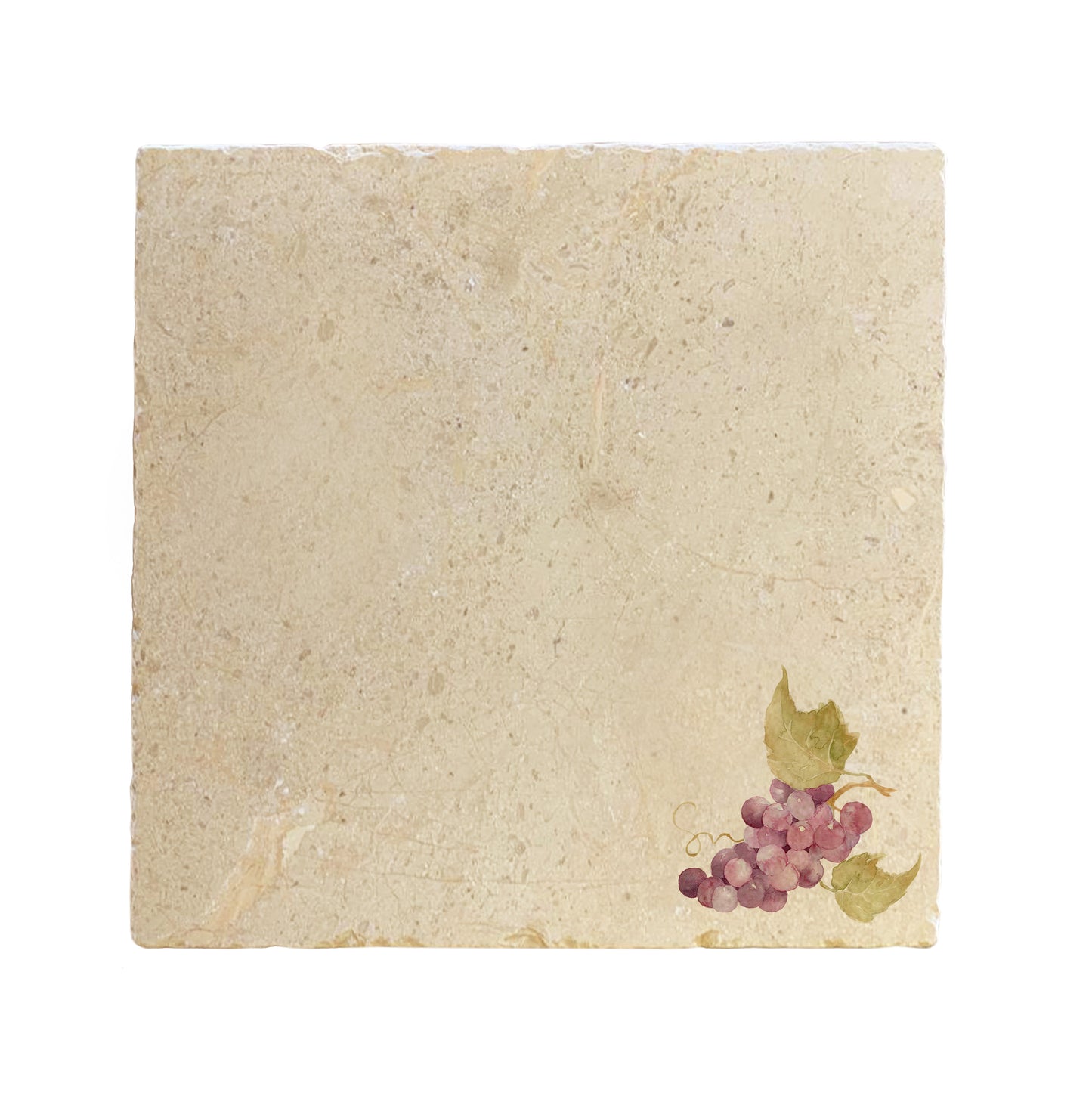 A large multipurpose marble platter with a minimalistic watercolour grape vine design.