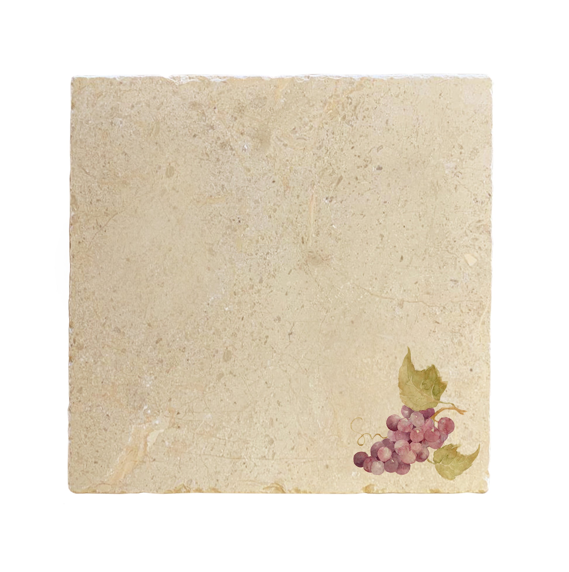 A large multipurpose marble platter with a minimalistic watercolour grape vine design.