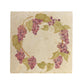 A large square handmade marble placemat, featuring a watercolour grape vine wreath design.