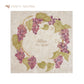 A large square personalised marble placemat with a pear wreath design. The placemat is personalised with a name and 'Bon Appetit!' in a neutral colour brush script font.