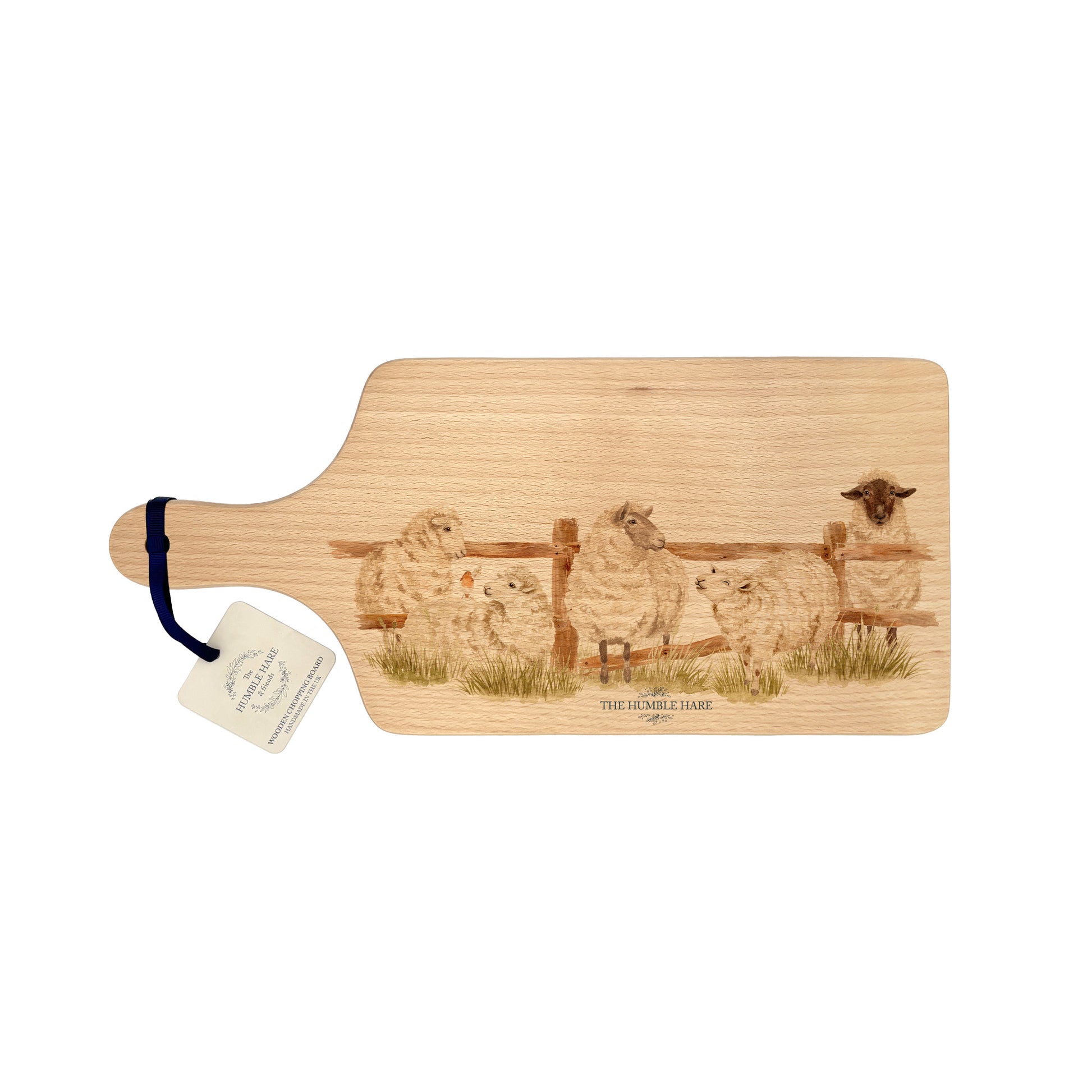 The Farm sheep getting into trouble, watercolour design flip chopping board 