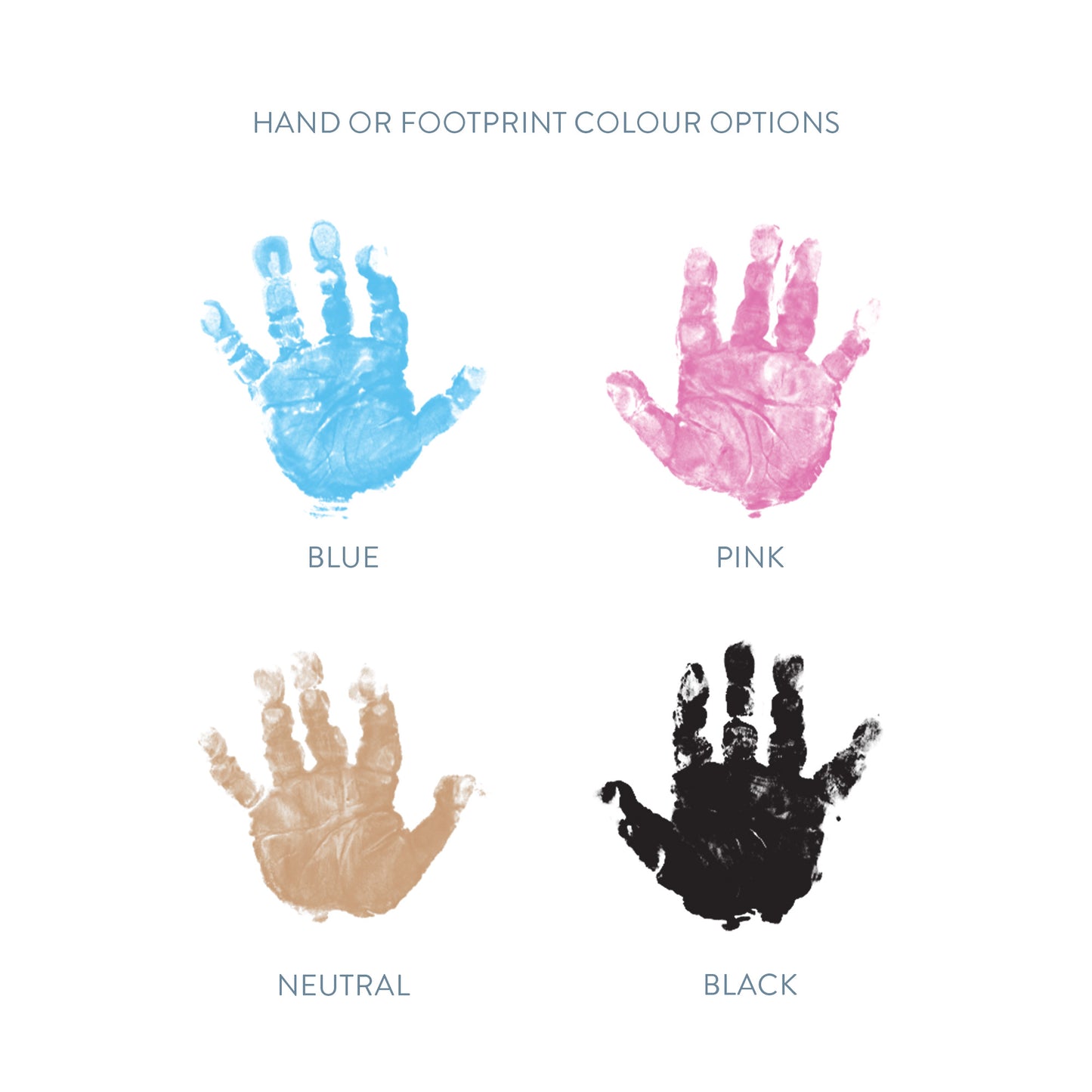 Hand and footprint colour swatches 