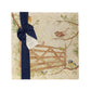 A multipurpose marble platter with a design featuring British garden birds in the hedgerow around the paddock gate, packaged with a luxurious dark blue bow and branded gift tag.