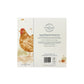 The back of a bookmark greetings card featuring a chicken in a watercolour style. The back of the card shows The Humble Hare logo and that the card is FSC certified.