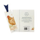 The back of a greetings card showing that it can be reused as a bookmark featuring a golden hen in a watercolour style.