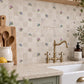 Delicate Harebell design wall tile, used as kitchen splashback. unique personalised kitchen tile. 