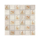 Watercolour Hare artwork across a mosaic splashback.