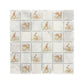 Watercolour Hare artwork across a mosaic splashback.