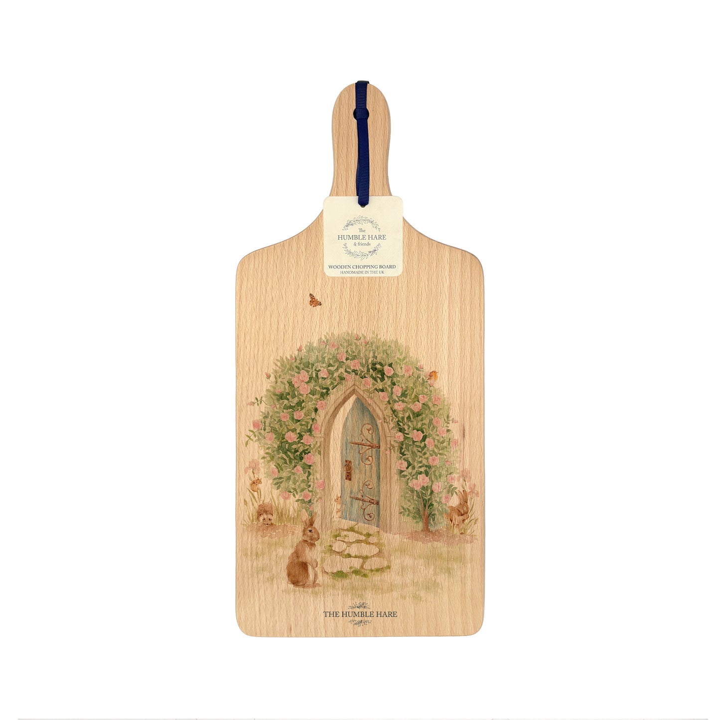 Secret Garden, Garden animals finding away through to the Hidden Garden. Great chopping board gift. 