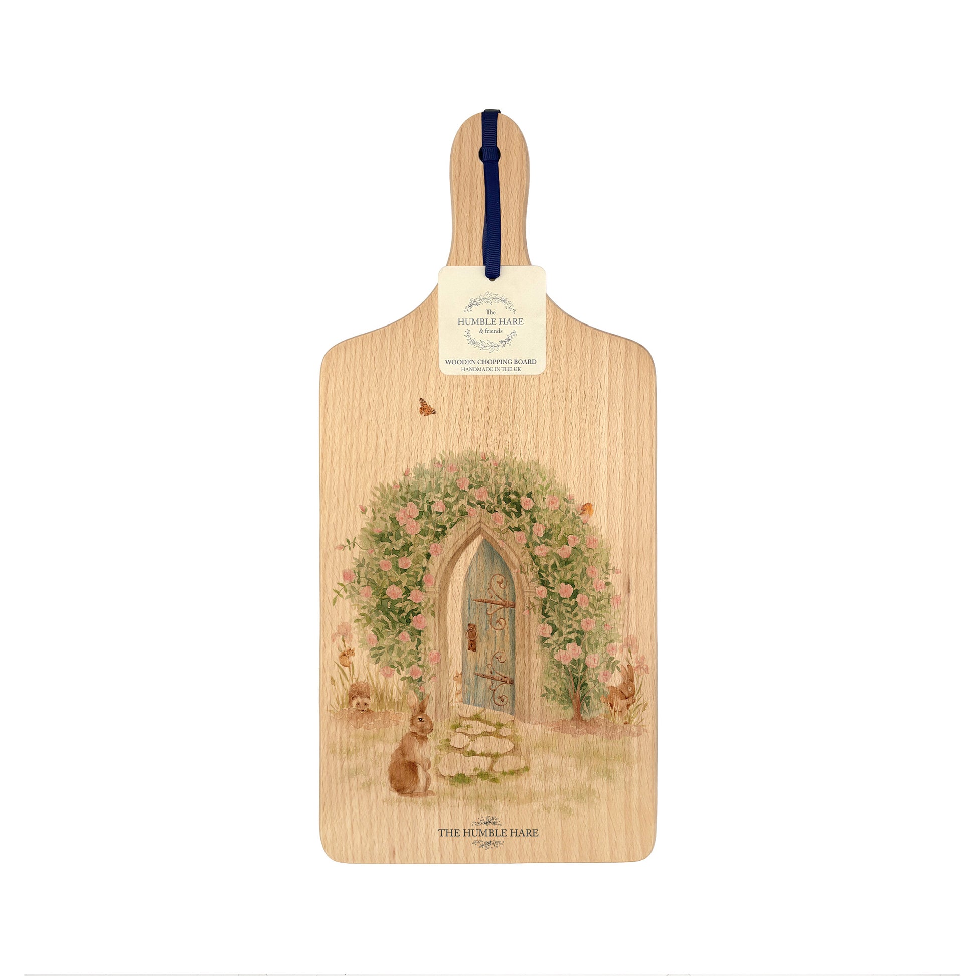 Secret Garden, Garden animals finding away through to the Hidden Garden. Great chopping board gift. 