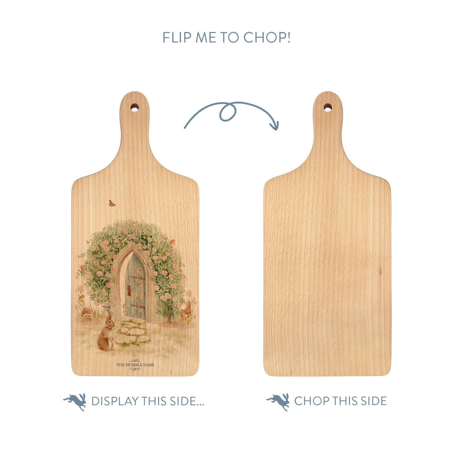Secret Garden, Garden animals finding away through to the Hidden Garden. Great chopping board gift. 