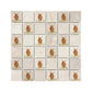 Mosaic splashback tile with a detailed watercolour Highland Cow portrait.