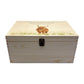 Wooden box with a lid featuring an illustration of a Highland Stag on a wooden background Perfect funeral memory keepsake box, for storing ashes, order of service, flowers, pictures.