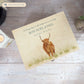 Wooden box with a lid featuring an illustration of a Highland Stag on a wooden background Perfect funeral memory keepsake box, for storing ashes, order of service, flowers, pictures.