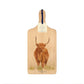 Handmade paddle board in Beech wood, featuring a water colour Highland Cow design with a hand tied luxury blue ribbon. perfect chopping board, charcuterie board, serving board and chopping board. 