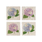 Stunning watercolour marble set of 4 coasters featuring The Humble Hares classic style Pinks, blue and purples with some beautiful Butterflies landing on the stunning flowers. 