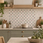Mosaic splashback with a watercolour Hydrangea Flower design perfect for  behind an Aga, kitchen sink, shower or windowsill 