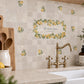 Lemon designer wall tiles, personalise and make it your own.  Cream kitchen or shower backsplash plain marble tiles. 