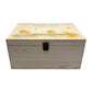 Wooden box with a decorative lid featuring illustrations Baby chicks Perfect funeral memory keepsake box, for storing ashes, order of service, flowers and coping with baby loss capturing your loved ones things in one place 