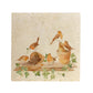 A large square marble placemat, featuring a watercolour robin design.