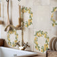 Marble splashback tiles featuring a lemon wreath design.