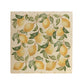 A Large marble placemat featuring a maximalist watercolour lemon pattern design.