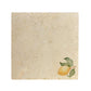 A large square marble placemat, featuring a watercolour design of a single lemon with leaves.