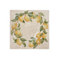 A 20x20cm cream marble tile with a watercolour design featuring a wreath of lemons.