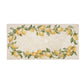 A 20x40cm handmade cream marble tile with a watercolour design featuring a wreath of lemons.