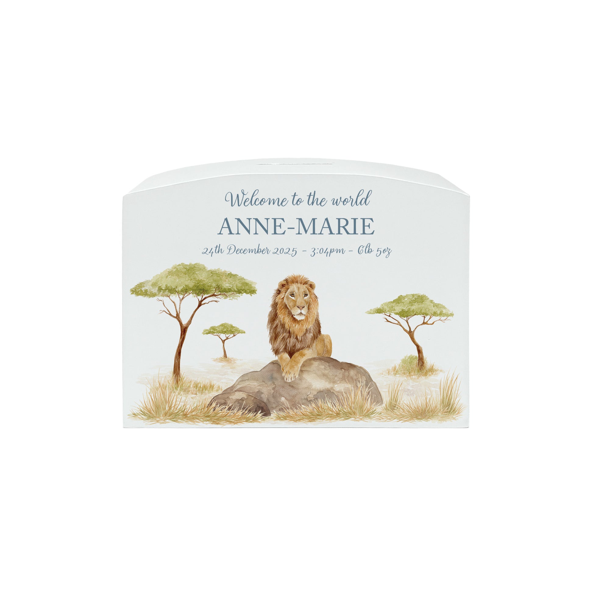 Lion Money Box, perfect children's personalised gift. Perfect keeps sake