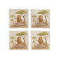 The Savannah Collectors set is perfect for the safari lover, featuring beautiful watercolour designs on our much loved marble platters and coasters. You can find a Lion and Meerkats on this set of 4 coasters