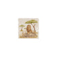 The Kind of he Savannah- Watercolour Lion and Meerkat friends gathered around and the Dry Savannah. 
