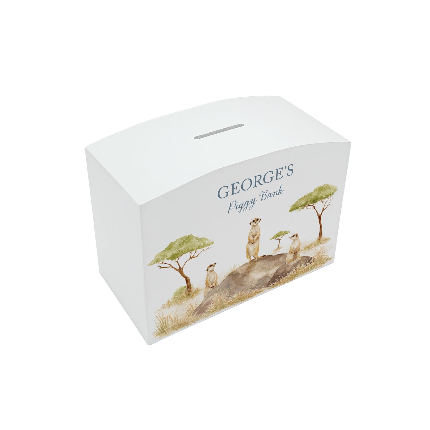 Meerkat Personalised money box, christening, birthday, new baby gift