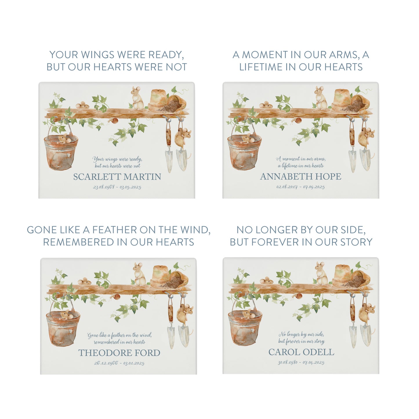 Luxury solid wooden white painted Mice watercolour illustration our urns and Caskets for displaying or burying ashes. Customisable and can be personalised. Perfect funeral memory keepsake urn, for storing ashes for humans and pets.