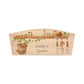 An arched wooden planter box  with a watercolour design of mice in the potting shed. The planter can be personalised with names and a selection of phrases, making it an ideal gift for any occasion.
