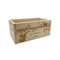 A rectangle wooden planter box with a watercolour design of mice up to mischief in the potting shed climbing the plant pots and tools. The planter can be personalised with a name and a selection of custom phrases. Perfect gift for gardeners and special occasions.